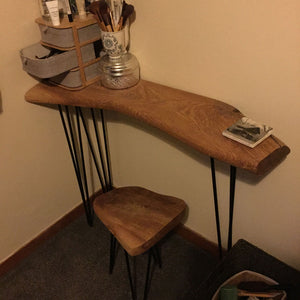 Live Edge Vanity Table & Stool