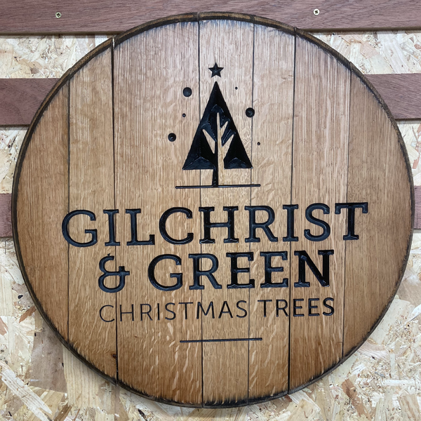 Carved Barrel End Wall Hanger