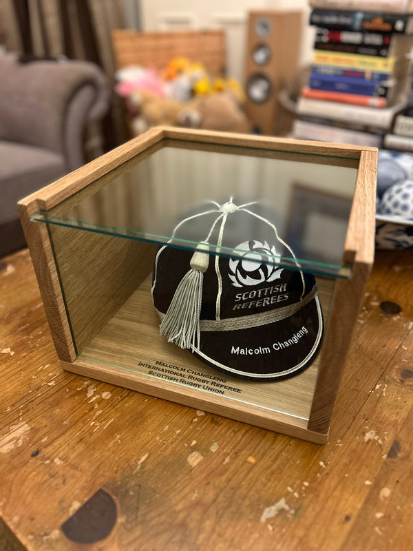Personalised Solid Oak Cap Display Case