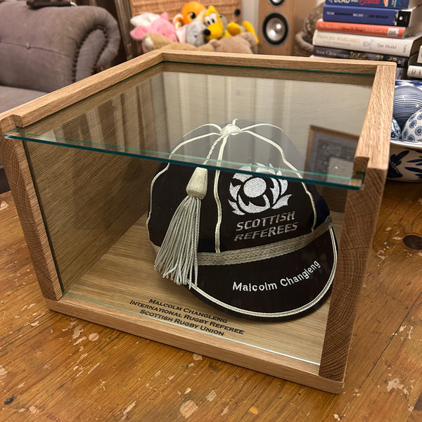 Personalised Solid Oak Cap Display Case