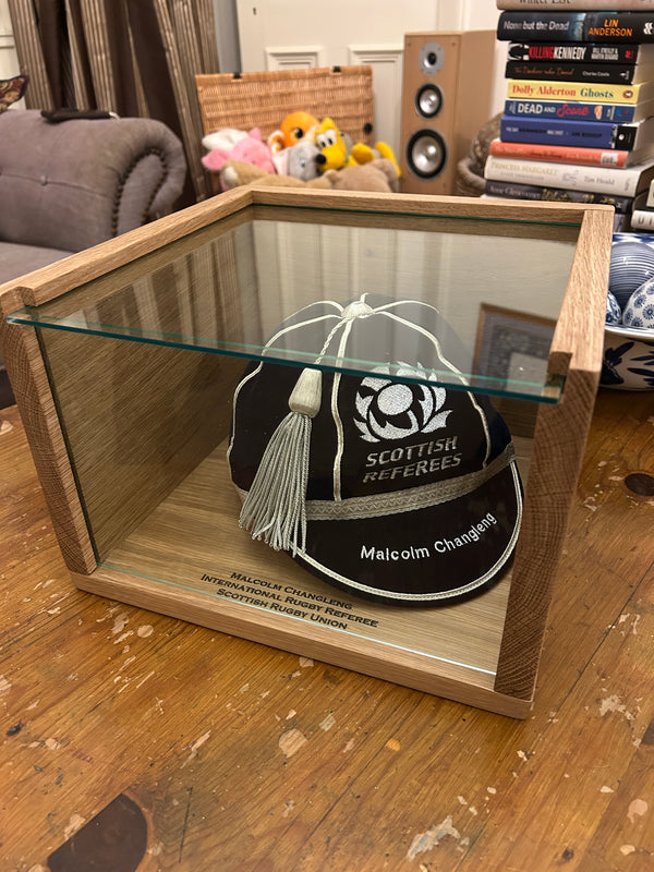 Personalised Solid Oak Cap Display Case