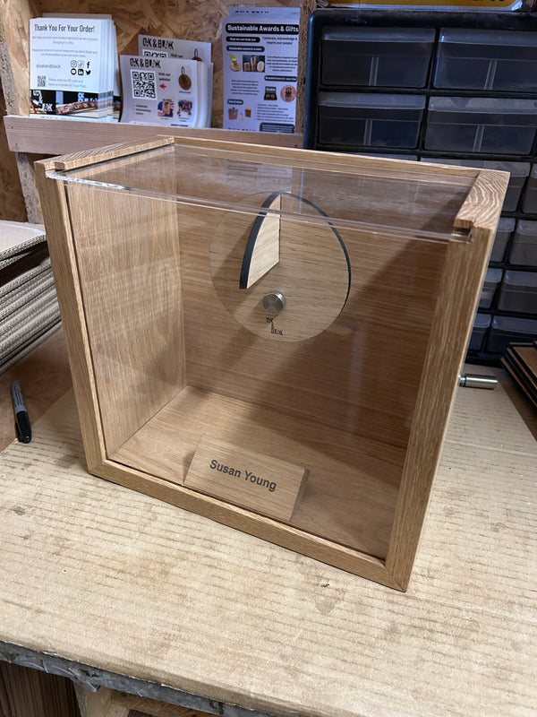 Personalised Solid Oak Cap Display Case