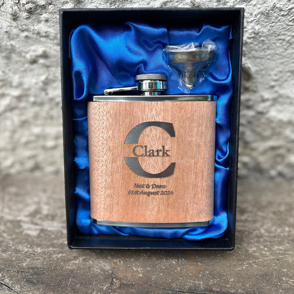 Personalised Wooden Hip Flasks