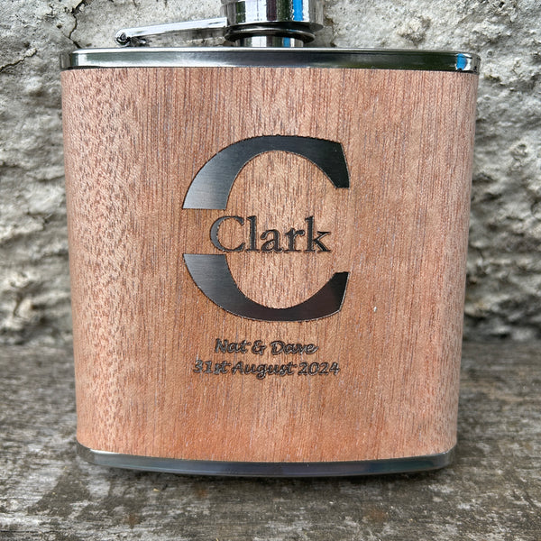 Personalised Wooden Hip Flasks