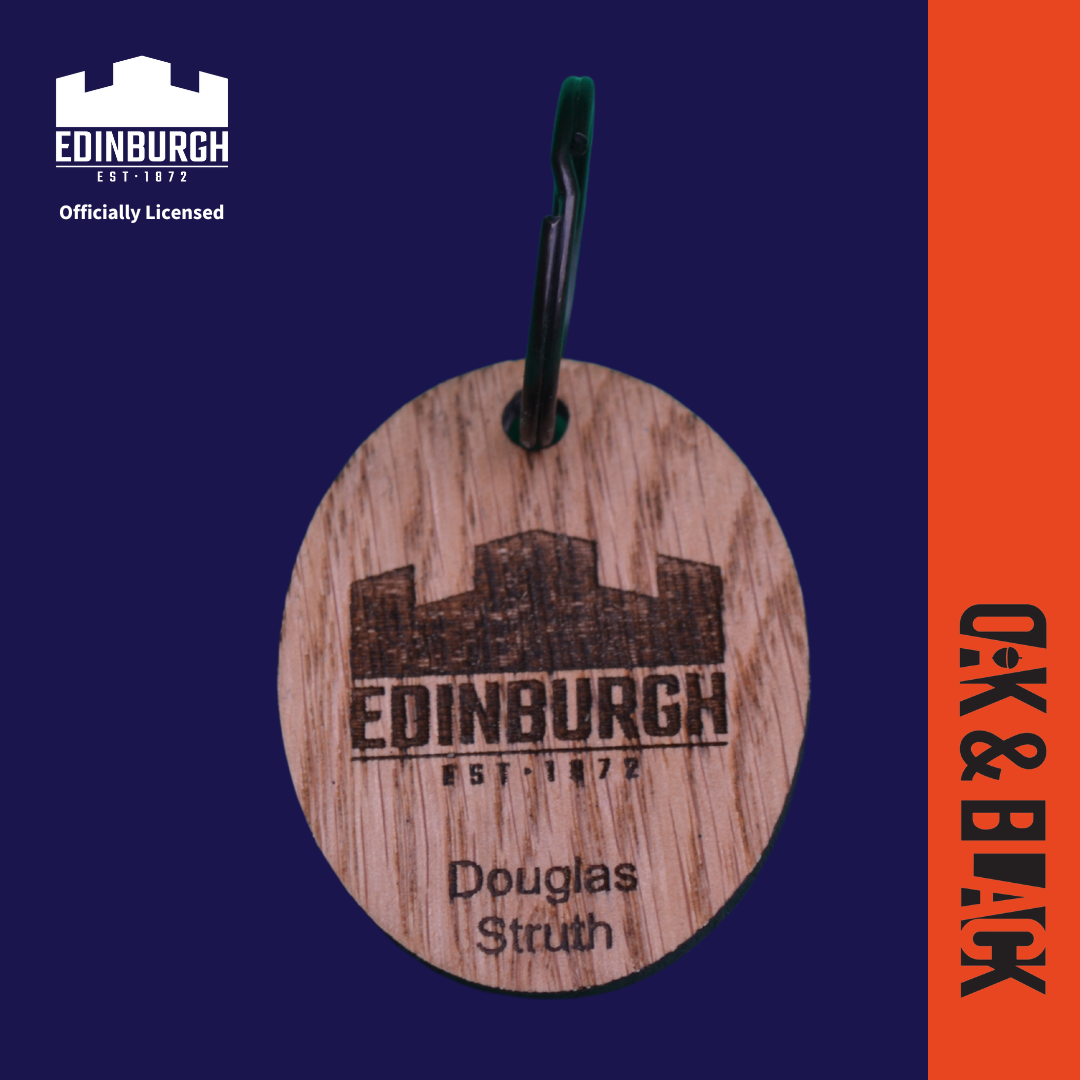 Ruby Key Rings Edinburgh Rugby Keyrings – Oak & Black