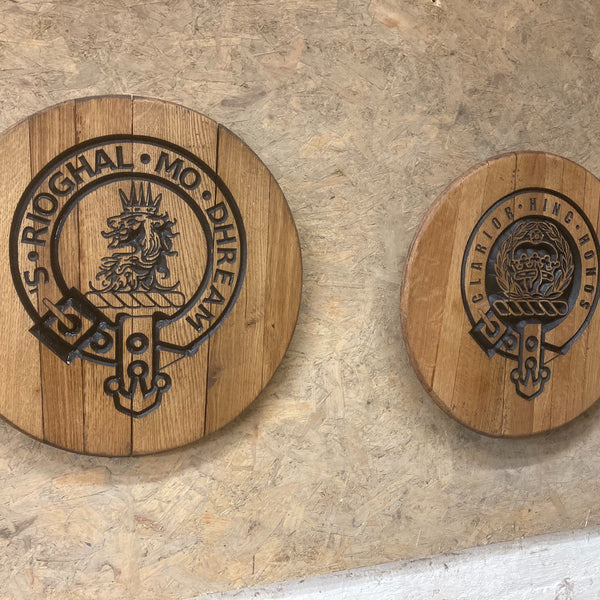 Carved Barrel End Wall Hanger