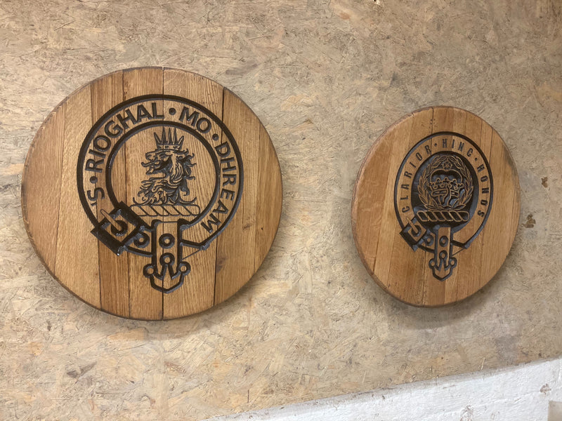 Carved Barrel End Wall Hanger