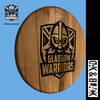 Showcase your team spirit with our Glasgow Warriors Carved Barrel End Wall Hanger. Handcrafted from reclaimed oak whiskey barrels, this unique piece adds a touch of rugged charm to any room.