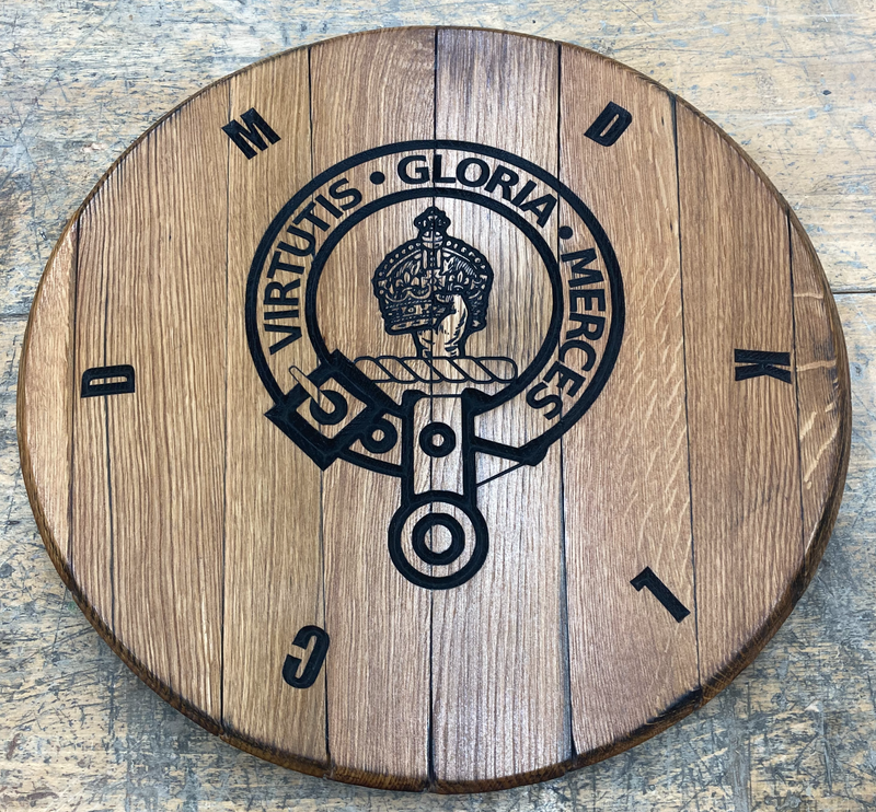 Carved Barrel End Wall Hanger