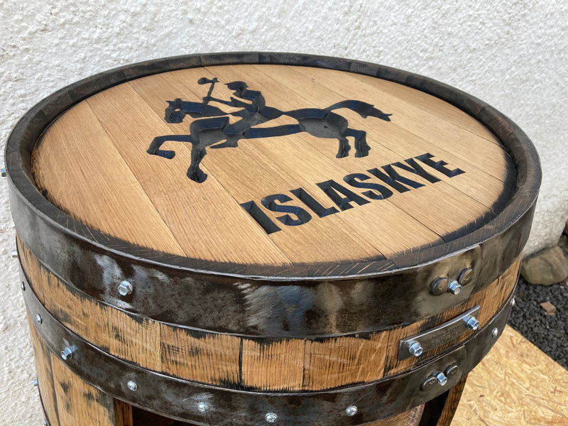 Carved Barrel End Wall Hanger