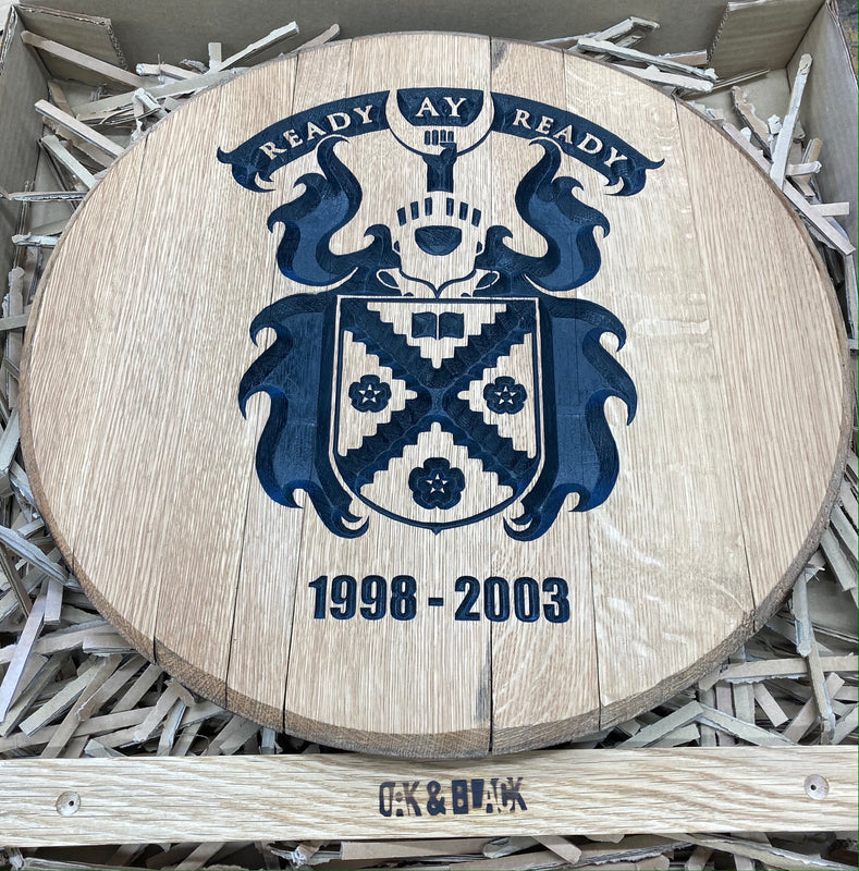 Carved Barrel End Wall Hanger