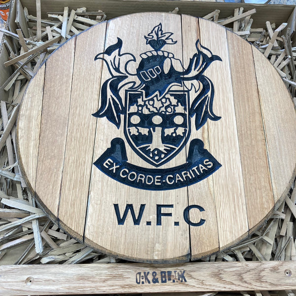 Carved Barrel End Wall Hanger