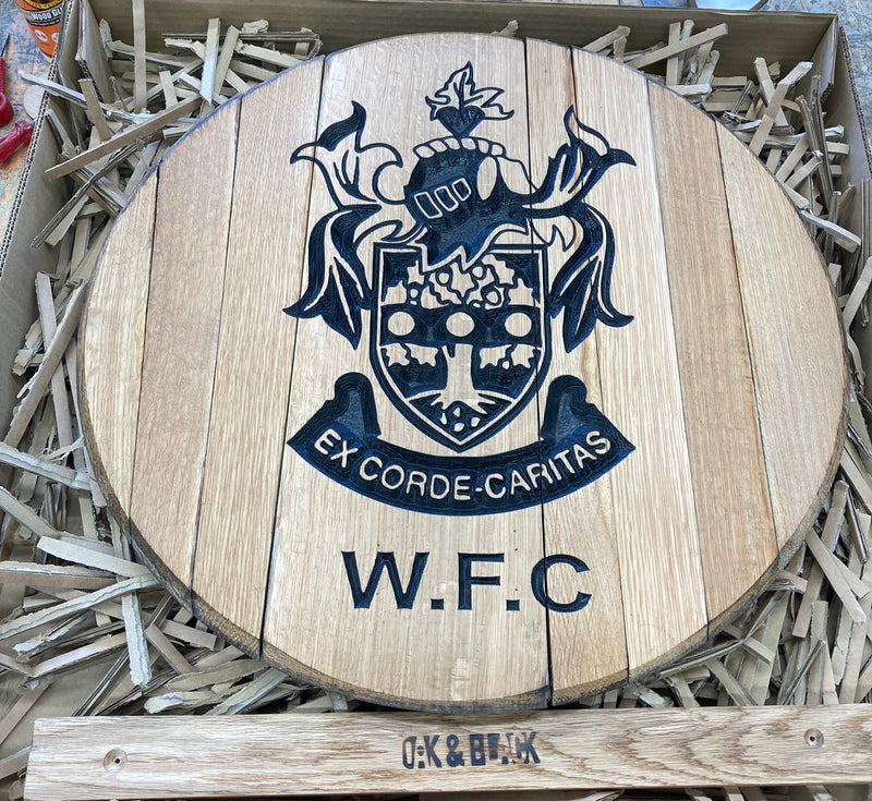 Carved Barrel End Wall Hanger