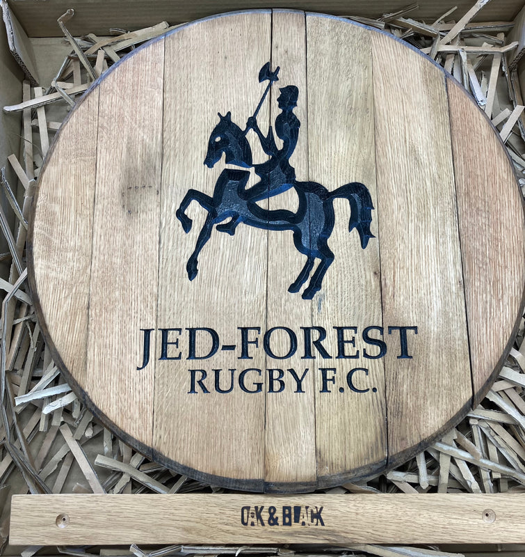 Carved Barrel End Wall Hanger