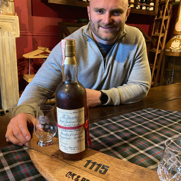 David Cherry of Edinburgh Rugby and Scotland with his custom Whisky Board that has his International Cap number on it.