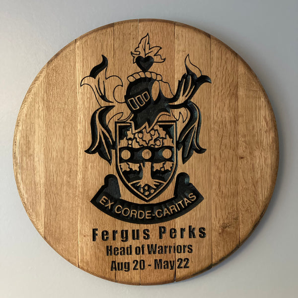 wine barrel end wall hanging 