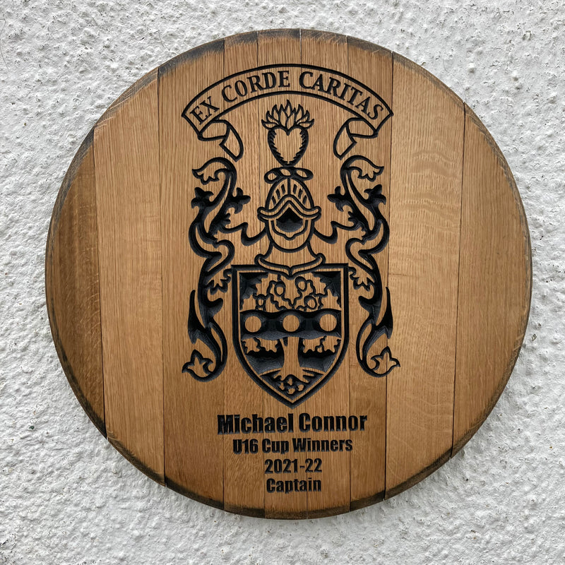 Carved Barrel End Wall Hanger