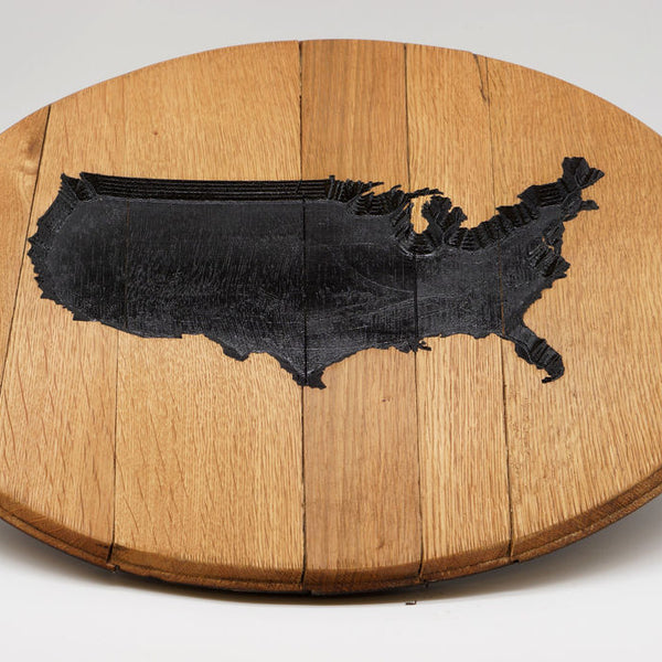 Carved Barrel End Wall Hanger