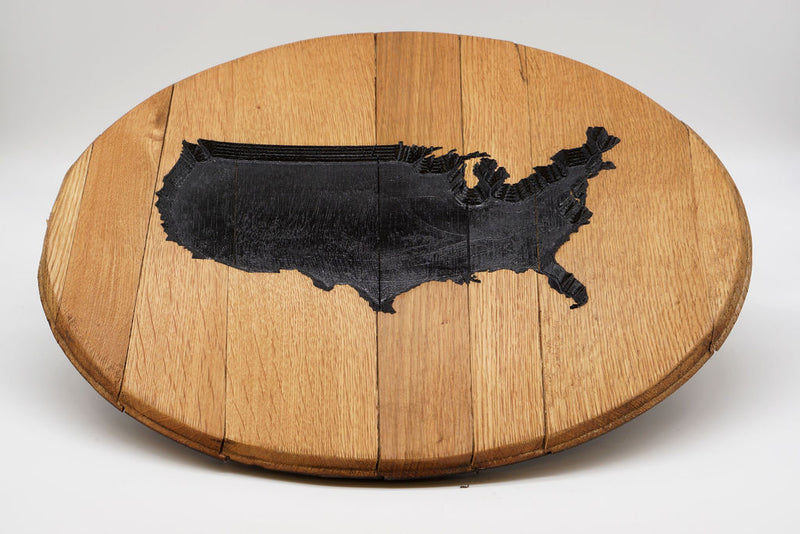 Carved Barrel End Wall Hanger