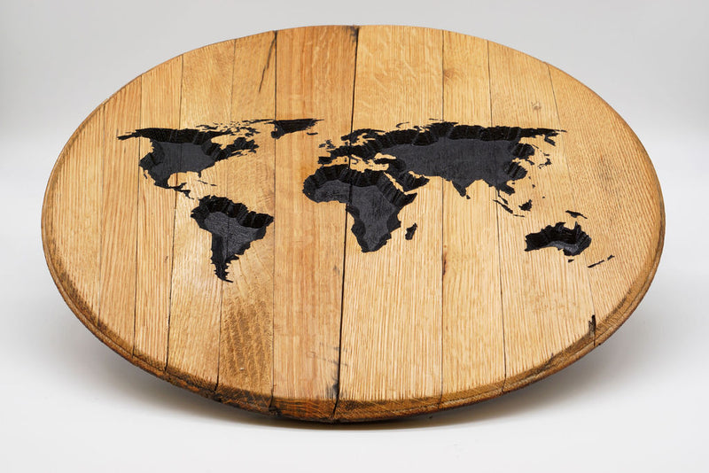 Carved Barrel End Wall Hanger