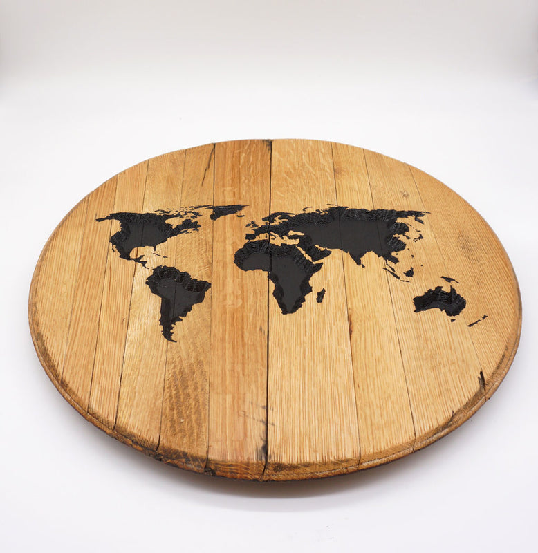 Carved Barrel End Wall Hanger