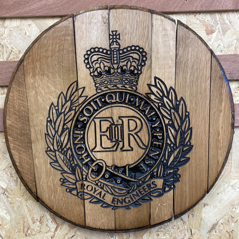 Carved Barrel End Wall Hanger