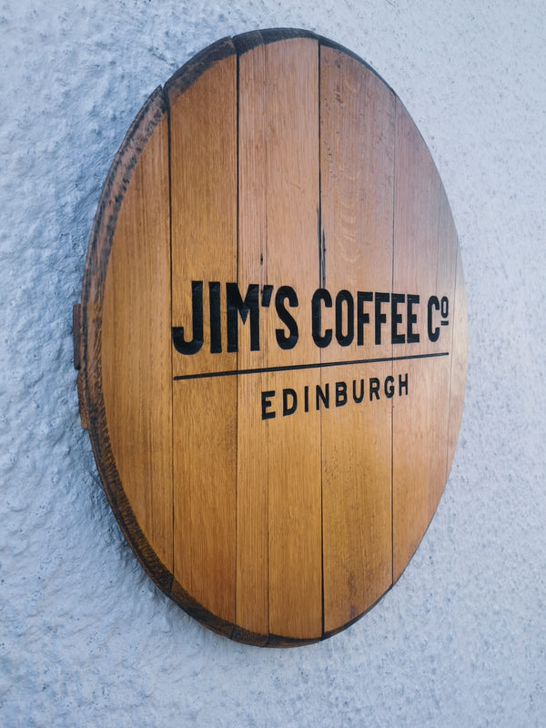 Carved Barrel End Wall Hanger